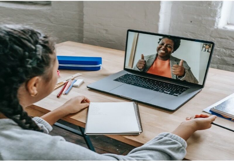 Lady on video conference