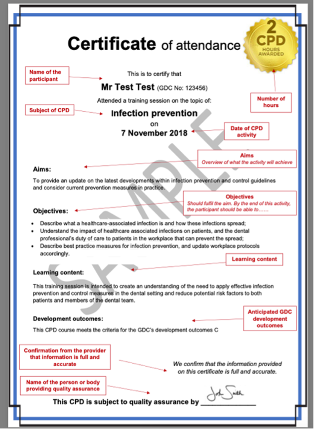 cpd certificate markup 